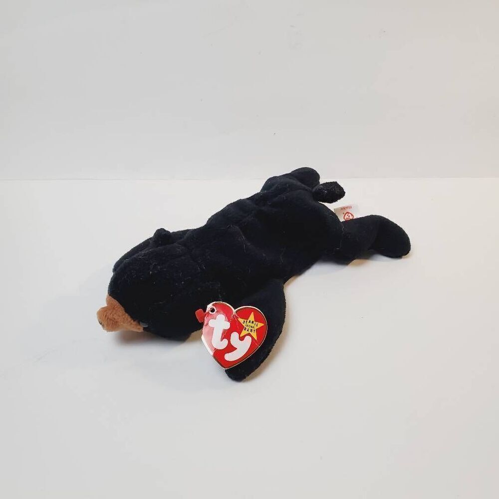 Ty Beanie Baby BLACKY the Bear Stuffed Animal Toy